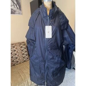 Fabletics New Light Waterproof Unlined Removable Hoodie Relaxed Blue Rain jacket